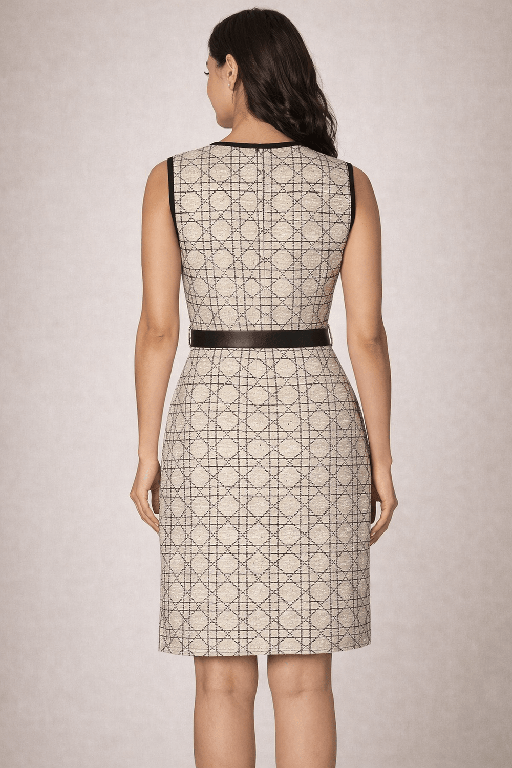 Geometric Jacquard Sleeveless Dress - Secretsbynikki
