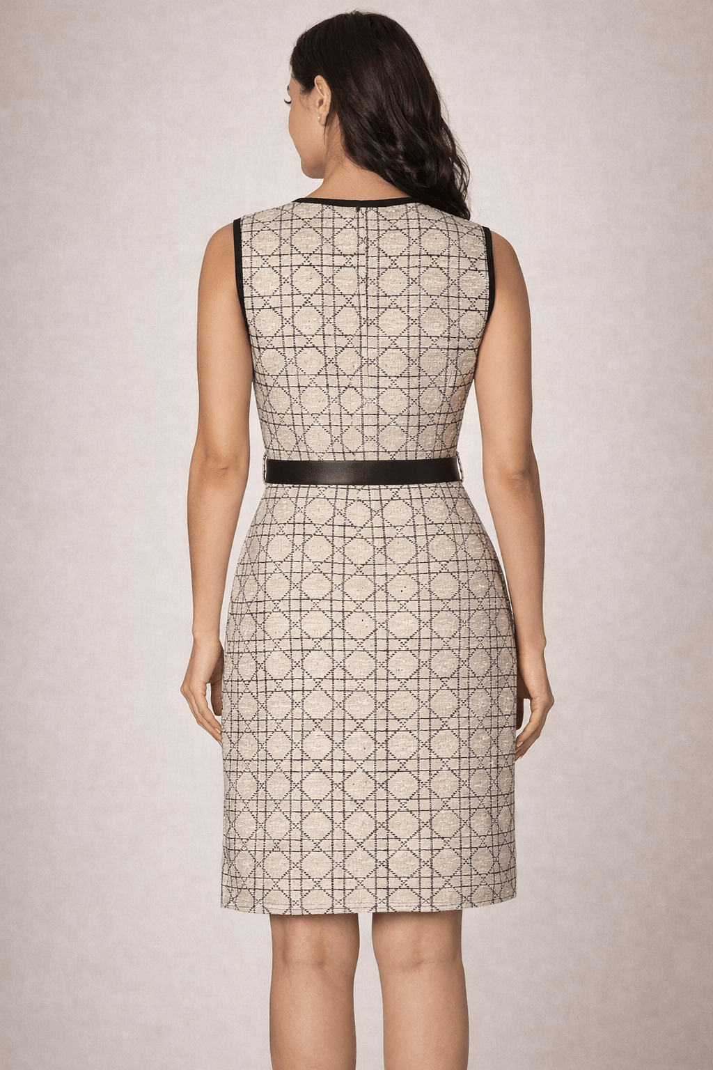 Geometric Jacquard Sleeveless Dress - Secretsbynikki