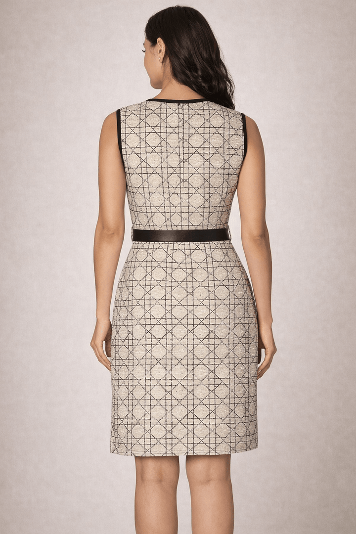 Geometric Jacquard Sleeveless Dress - Secretsbynikki