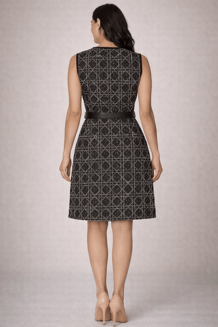 Geometric Jacquard Sleeveless Dress - Secretsbynikki