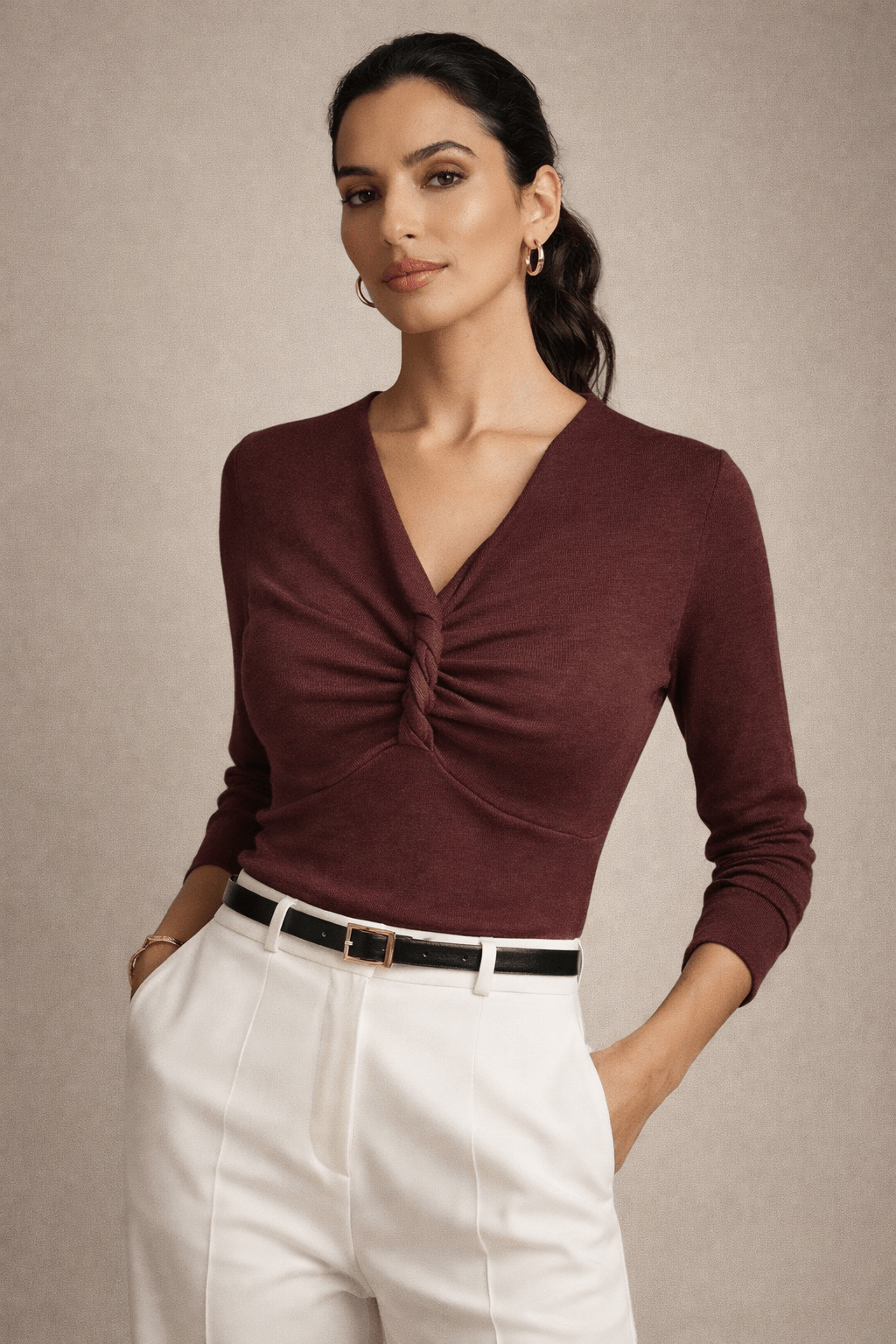 Twisted Knot V - Neck Top - Secretsbynikki