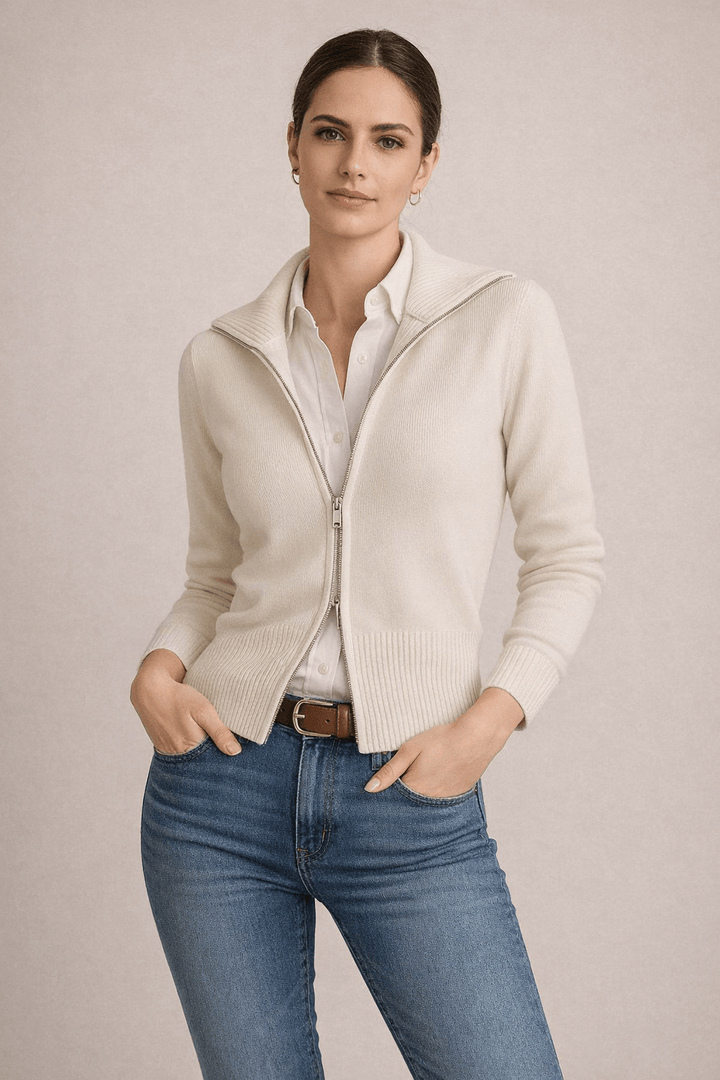 Elegant Zip up Cardigan - Secretsbynikki