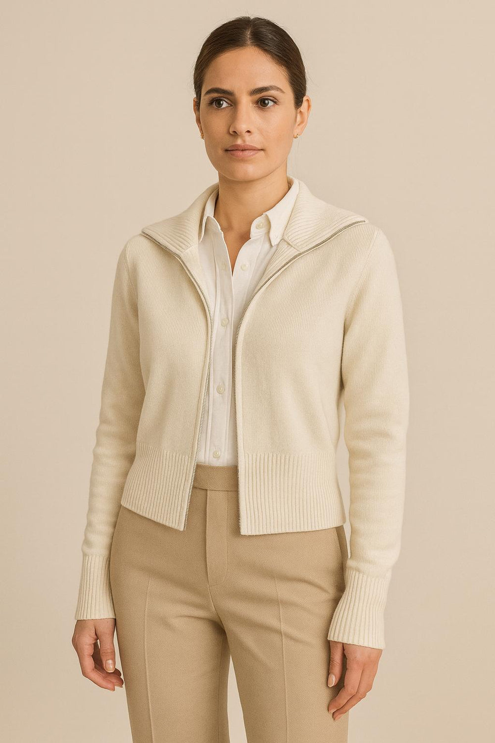 Elegant Zip up Cardigan - Secretsbynikki