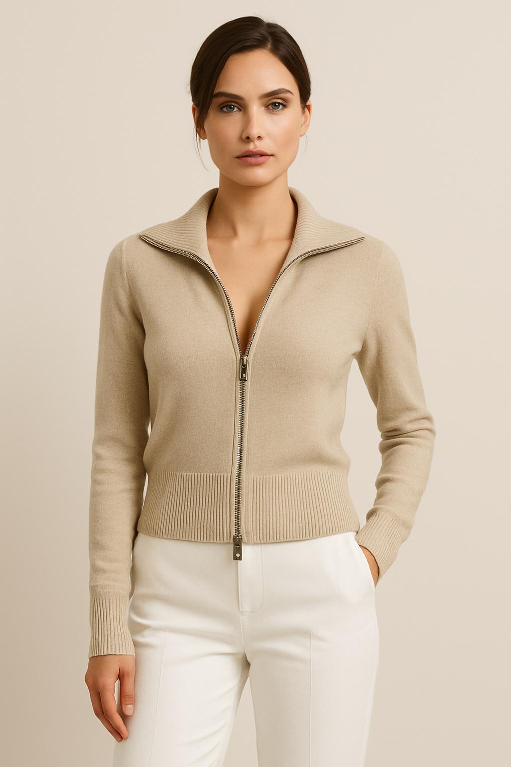 Elegant Zip up Cardigan - Secretsbynikki