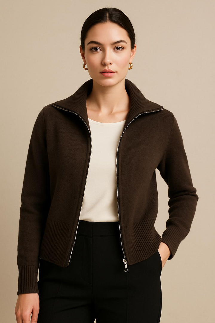 Elegant Zip up Cardigan - Secretsbynikki