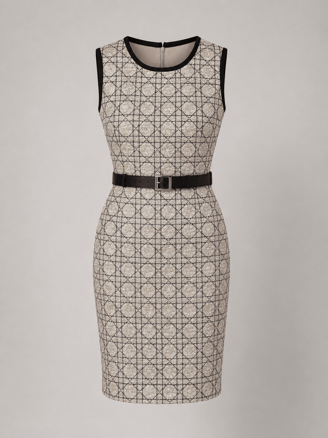 Geometric Jacquard Sleeveless Dress - Ayvonti